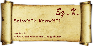Szivák Kornél névjegykártya