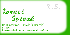 kornel szivak business card